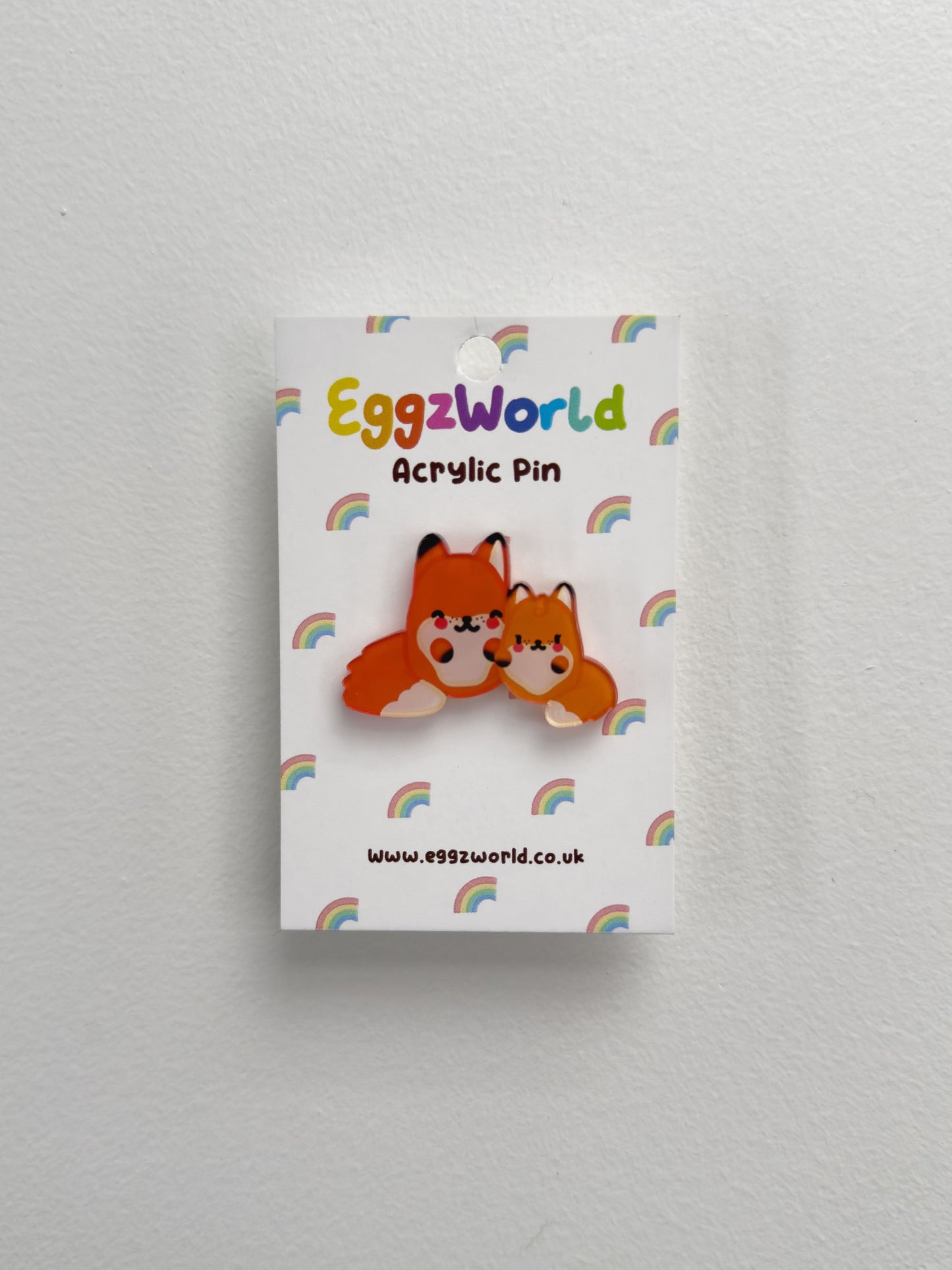 Fox Family Acrylic Pin