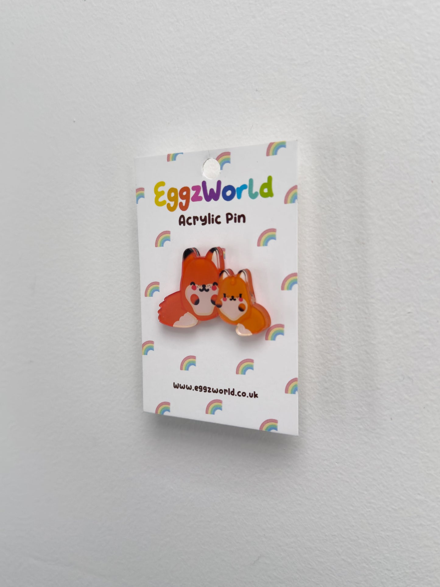 Fox Family Acrylic Pin