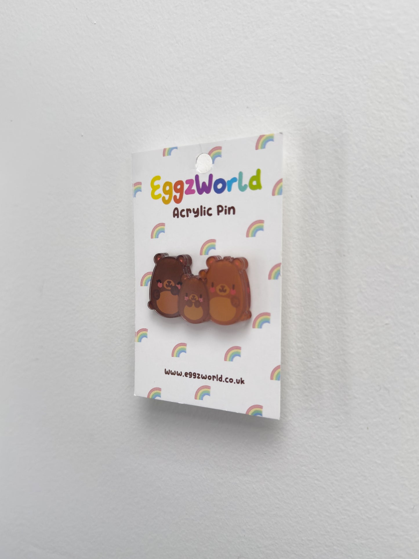 Bear Family Acrylic Pin
