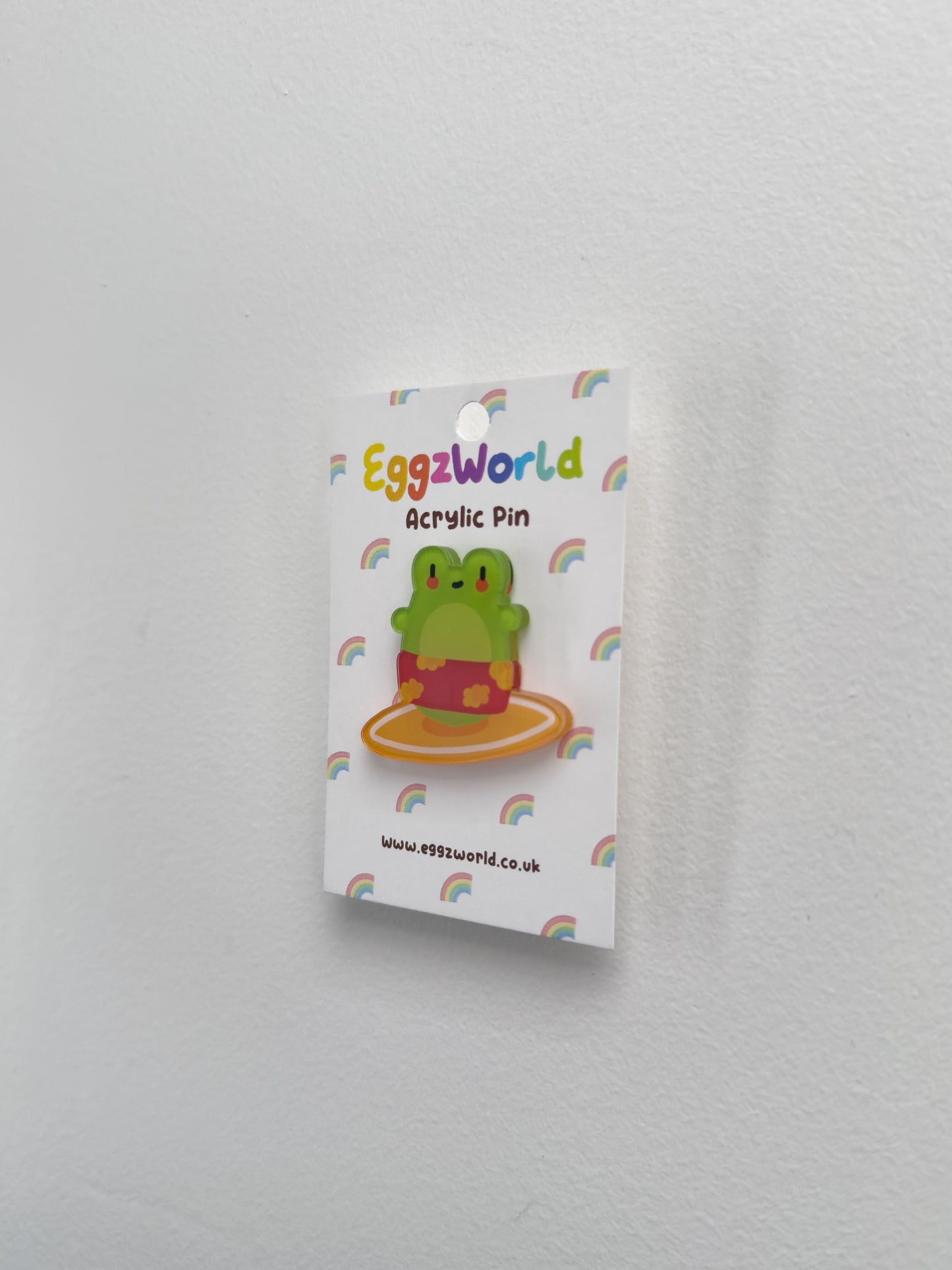 Surfer Frog Acrylic Pin