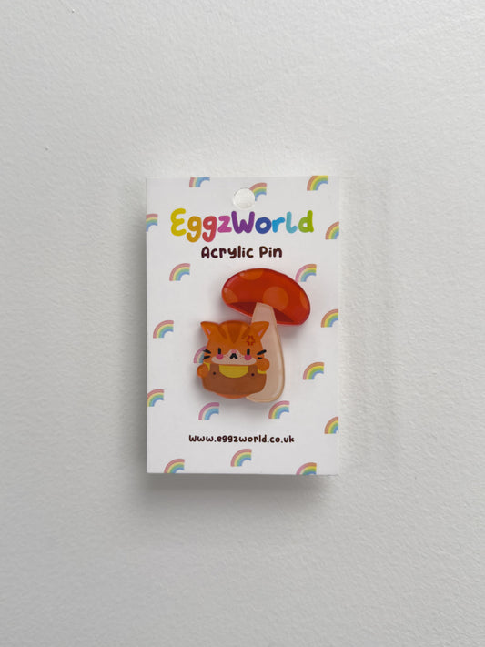 Angy Kitty Acrylic Pin