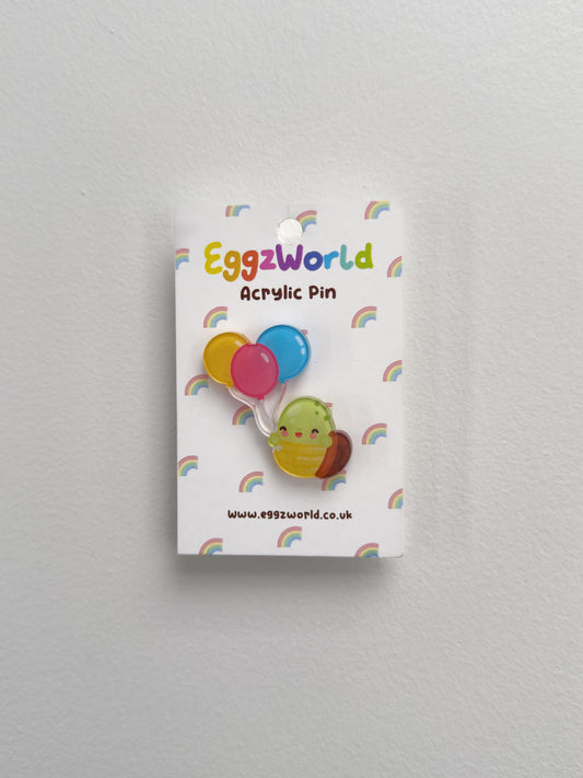 Balloon Turtle Acrylic Pin