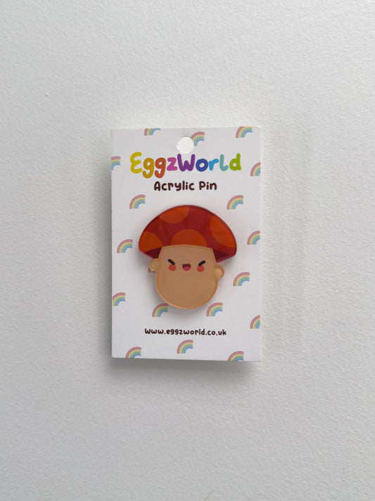 Mushroom Acrylic Pin