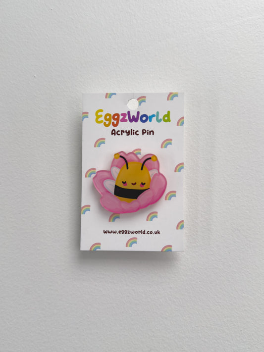 Cherry Blossom Bee Acrylic Pin