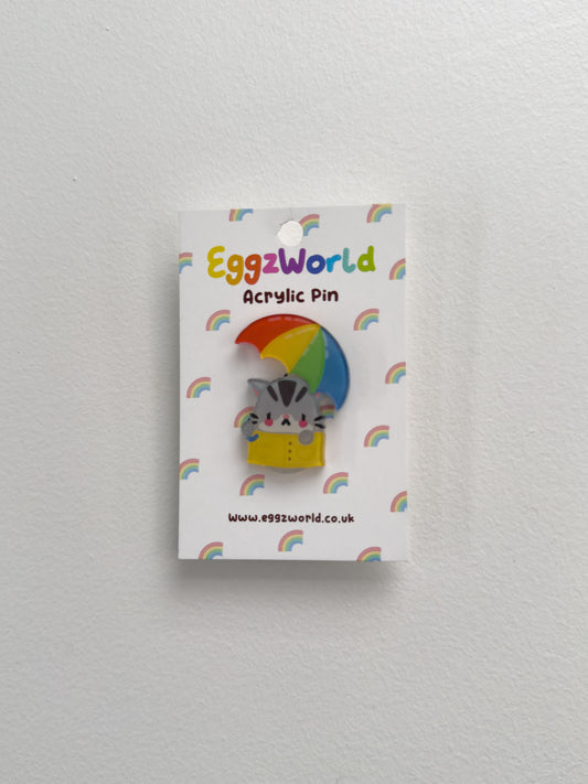 Sad Kitty Acrylic Pin