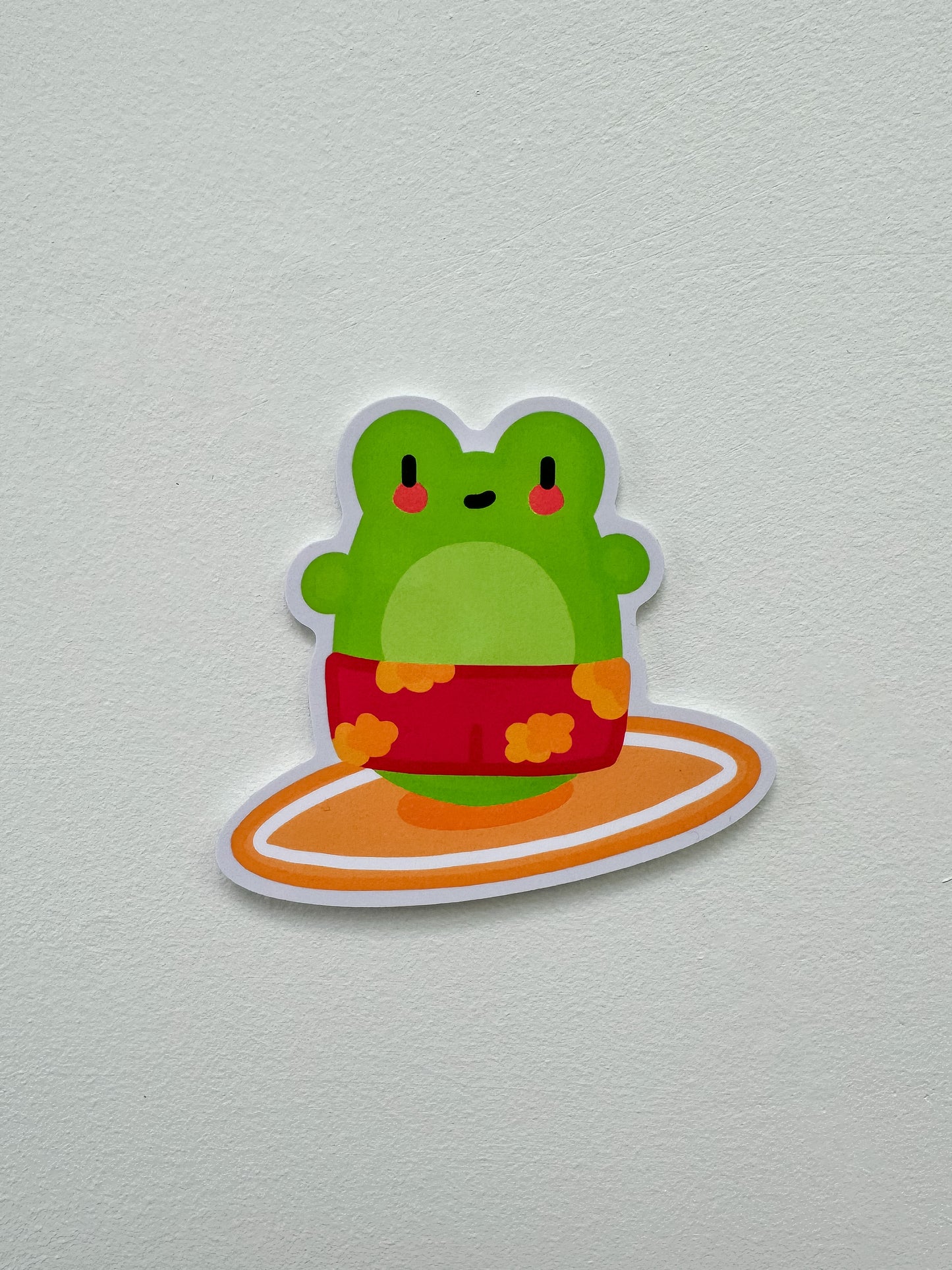 Surfer Frog Sticker