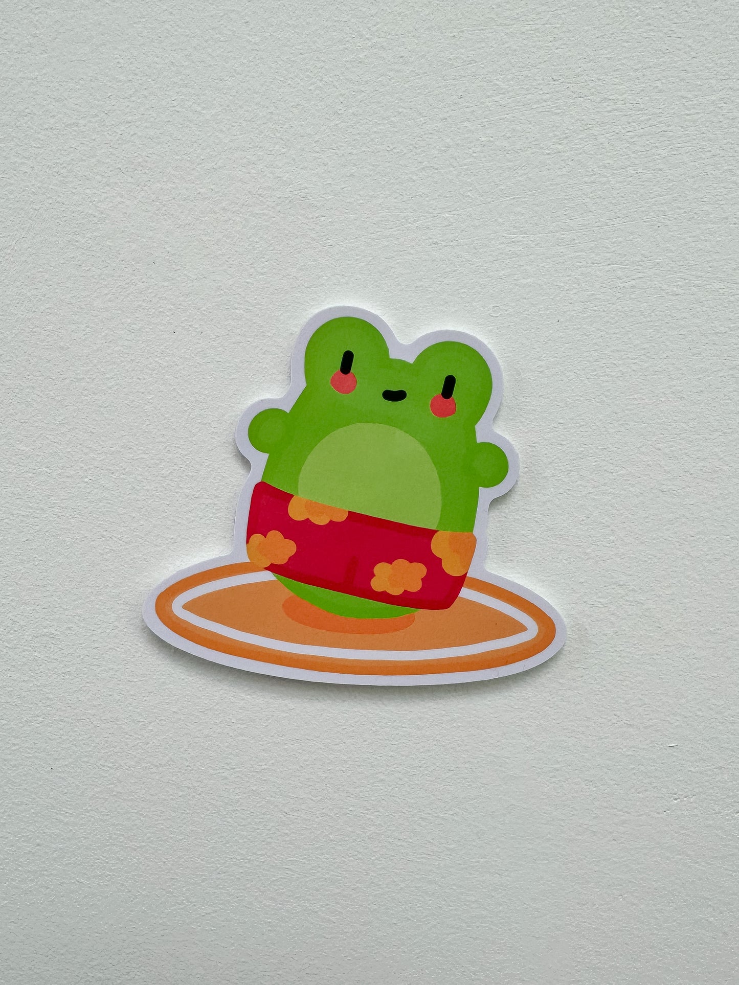 Surfer Frog Sticker