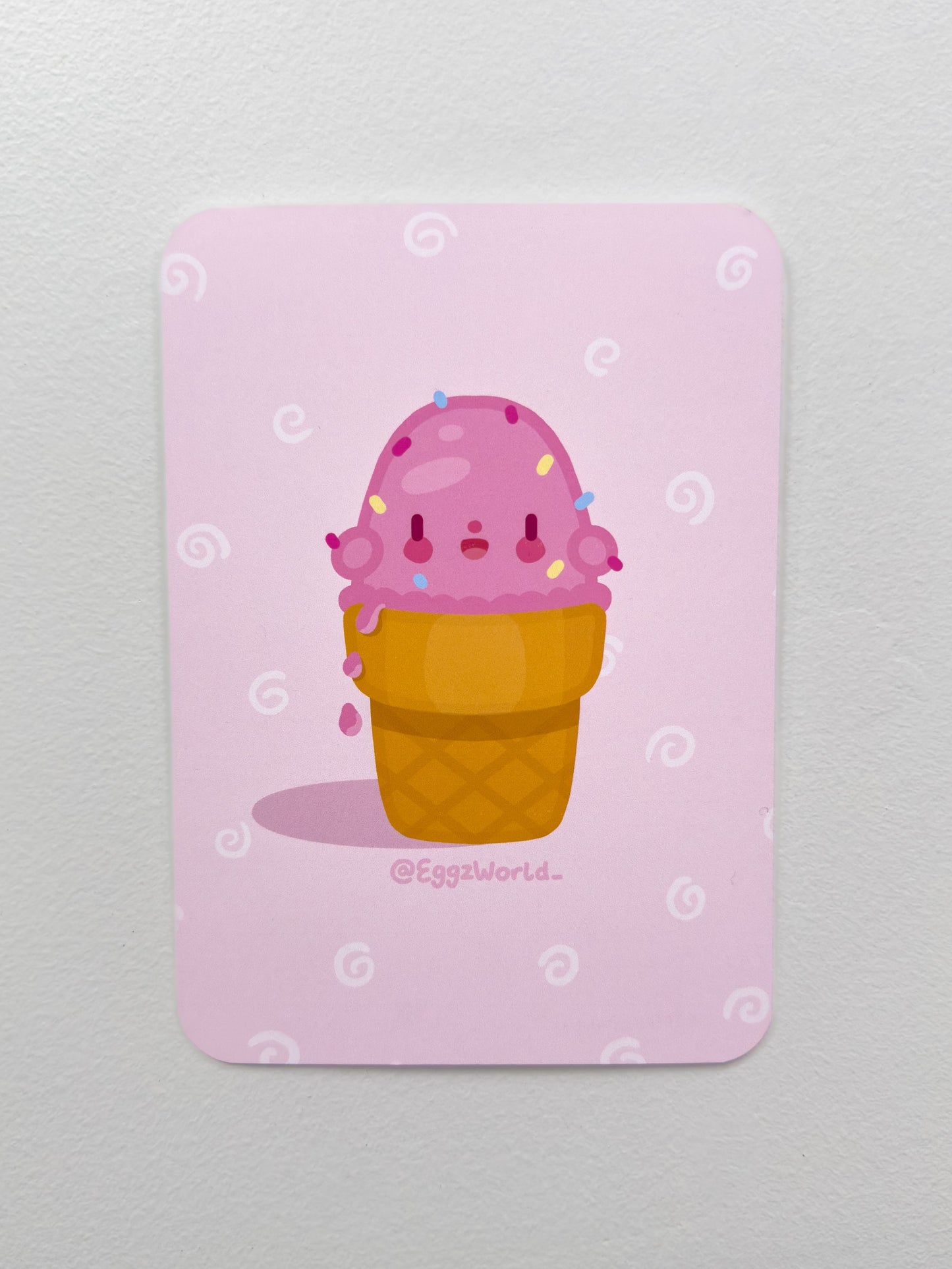 Strawberry Ice Cream A6 Print