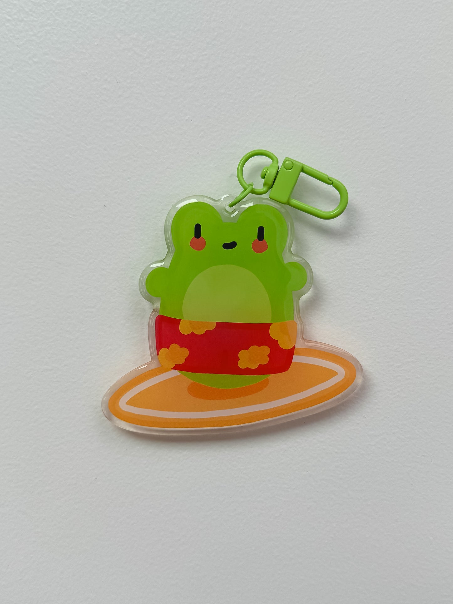 Surfer Frog Keychain