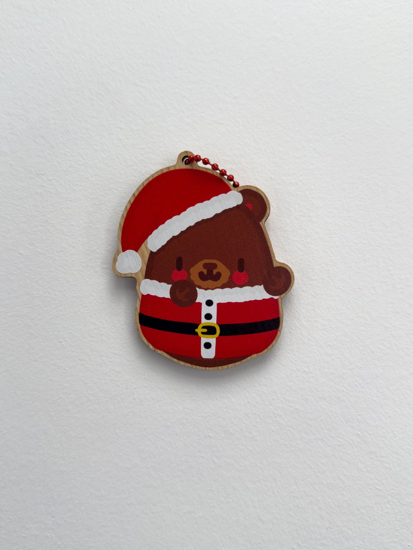 Santa Bear Wooden Decoration