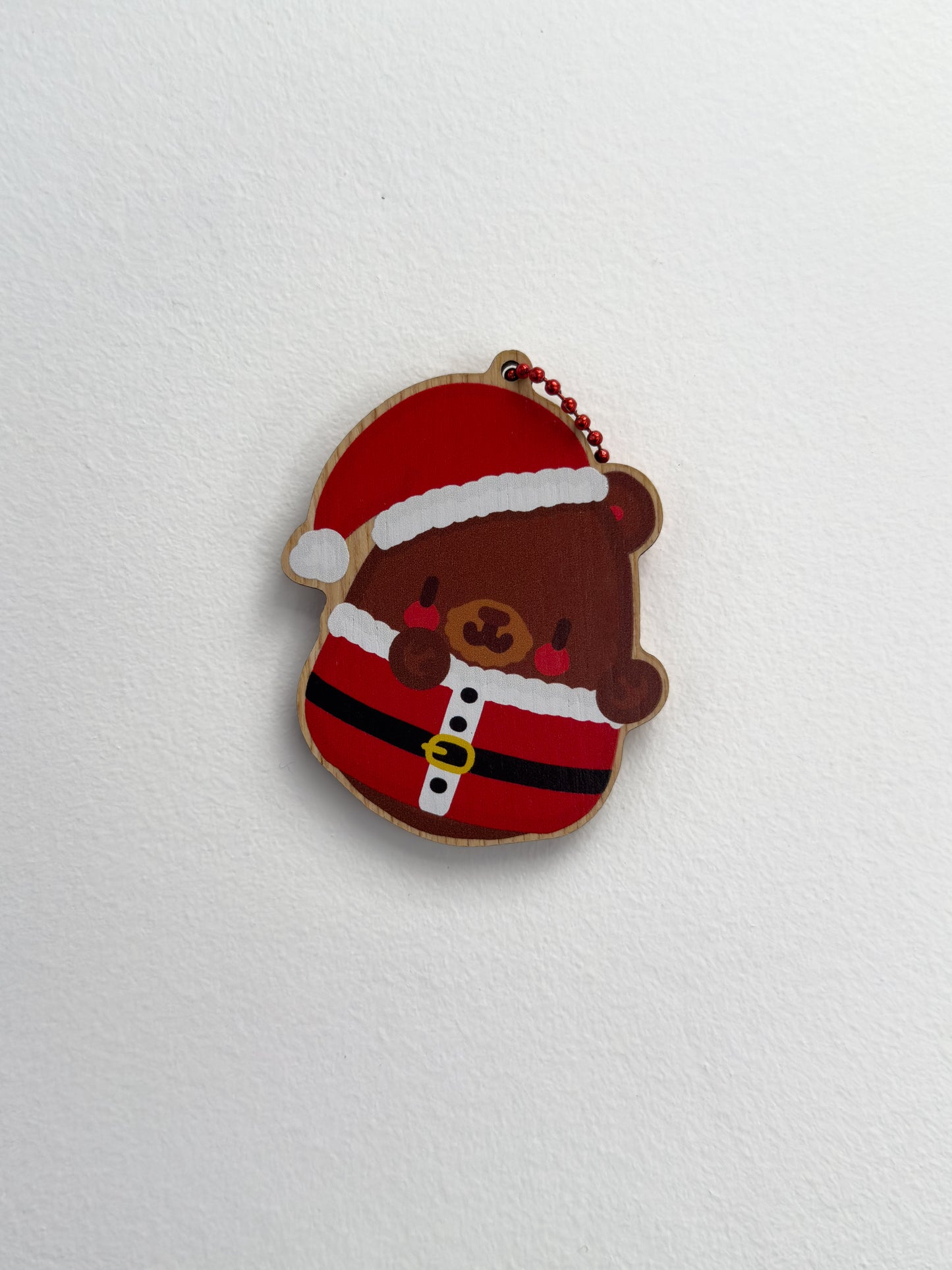 Santa Bear Wooden Decoration