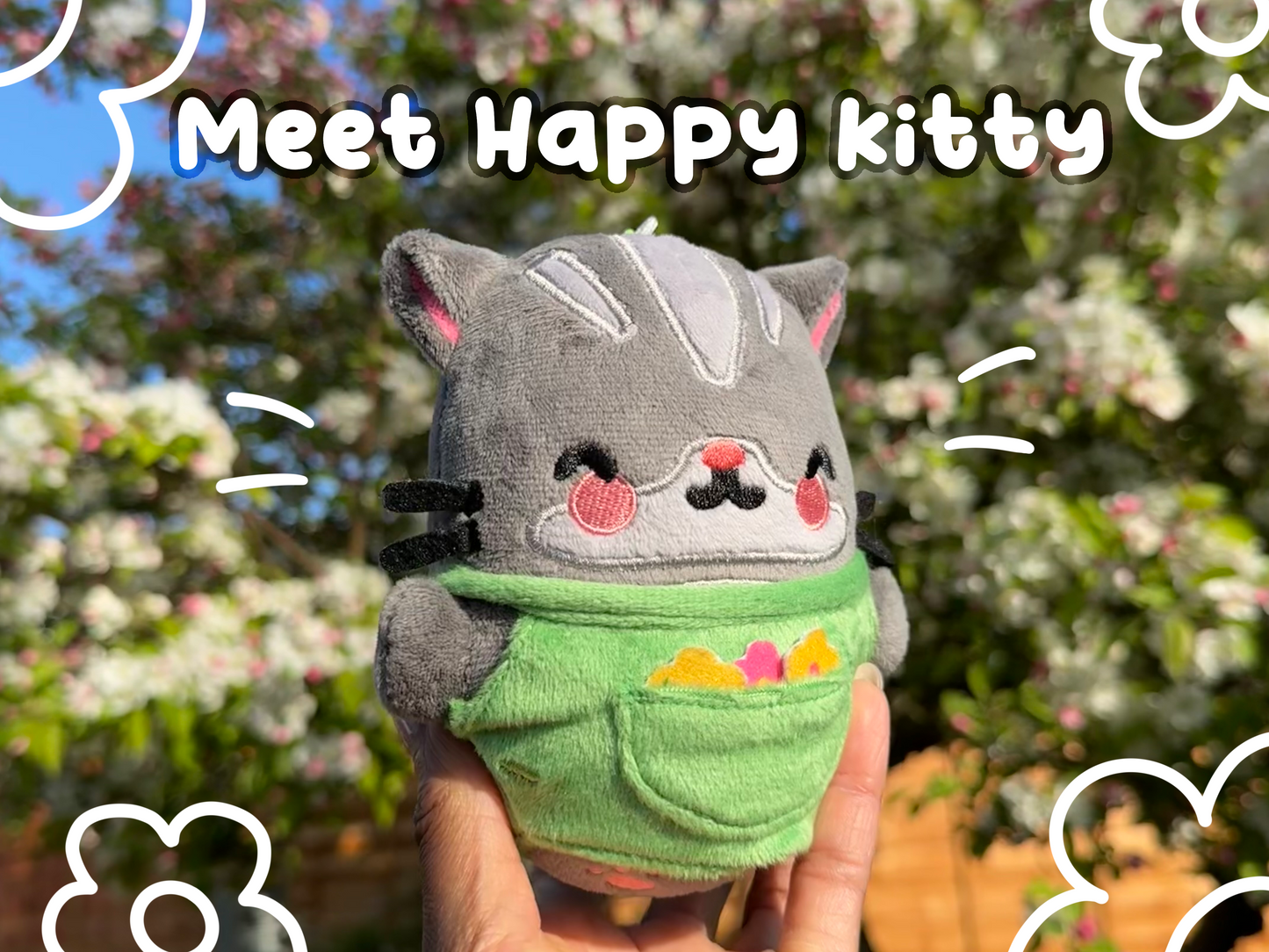 Mini Happy Kitty Keychain Plushie